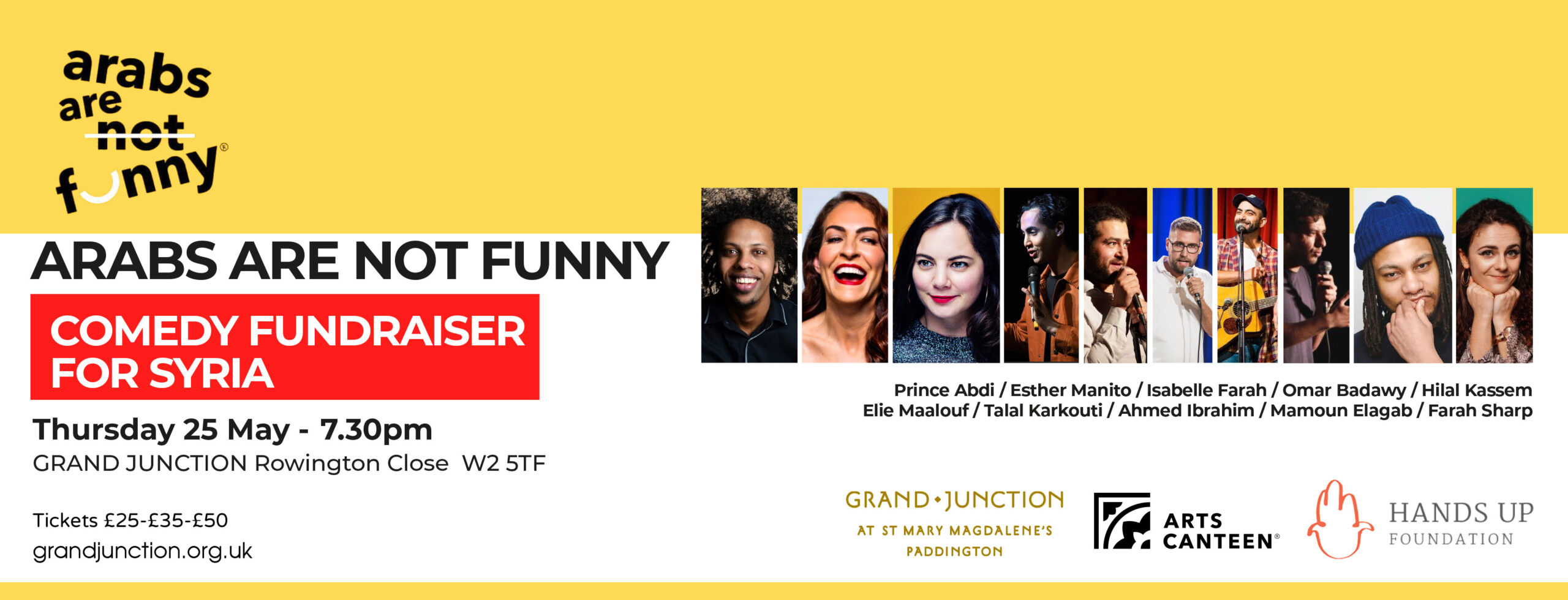 A group of performers on the poster for Arabs comedy show